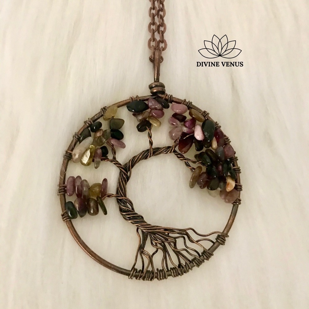 Tourmaline Tree of Life Necklace